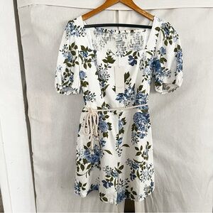 Calypso St. Barth Linen Blend Floral Rope Waist Boho Coastal Romper NWT Size 4